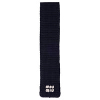 MIU MIU Wool Fabric Knit Scarves Unisex Blue