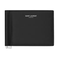 SAINT LAURENT Smooth Leather Wallets With Money Clip Men's Black