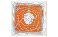 HERMES Silk Scarves Women's Orange