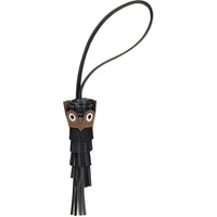HERMES Sheepskin Calf Leather Pendants Women's Black