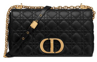 DIOR Caro Calfskin Crossbody Bag Shoulder Bag Women's Black