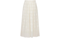 DIOR Flared Mid-Length Skirt Casual Long Skirts Women's White