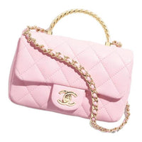 CHANEL Lambskin Shoulder Bag, Crossbody Bag Mini Women's Light Pink Red