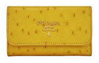 PRADA Leather Key Pouch Women's Yellow