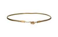 SAINT LAURENT Detail Decoration Belt Women's Gold 0.5CM