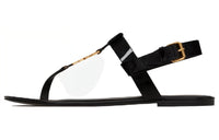 SAINT LAURENT CASSANDRE Strap Sandals 0.5cm Men's Black