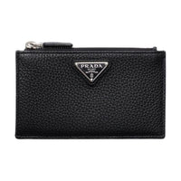 PRADA Leather Card Holder Men's Black
