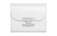CELINE Triomphe Cow Leather Wallet Trumpets Women's Ultimate White