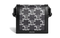 CELINE Cow Leather Shoulder Bag, Crossbody Bag, Wallet Men's Silver/Black
