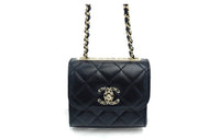 CHANEL Trendy Cc Lambskin Shoulder Bag Crossbody Bag Mini Women's Black