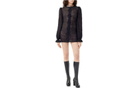 CHANEL Long-Sleeved Dresses Women's Black
