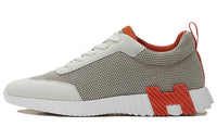 HERMES Bouncing Low Top Running Shoes Men's Beige