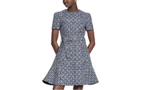 LOUIS VUITTON Short Sleeved Dress Women's Blue