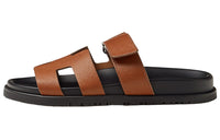 HERMES Chypre Sandal Natural Epsom Leather Women's