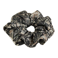 HERMES Silk Palladium Plated Hair Tie Women's Black