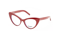 SAINT LAURENT Acetate Cat Eye Eyeglass Frames Women's Red