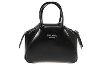 PRADA Leather One Shoulder Handbag Regular Women's Black