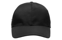 PRADA Recycled Nylon Metal Enamel Baseball Caps Women's Black