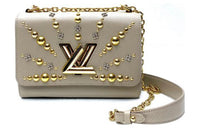 LOUIS VUITTON Twist Leather Shoulder Bag, Crossbody Bag Women's Beige