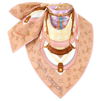 LOUIS VUITTON Silk Silk Scarves Women's Light Brown