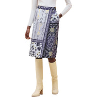 HERMES Casual Long Skirts Women's Blue Black