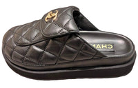 CHANEL Closed Toe Slippers Women's Black