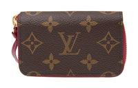 LOUIS VUITTON Zippy Leather Wallet Women's Brown/Rose Red