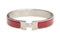 HERMES Bangles Women's Red/Silver