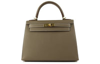 HERMES Kelly Epsom Leather Kelly Bag Handbag Regular Women's 18 Etoupe Elephant Gray