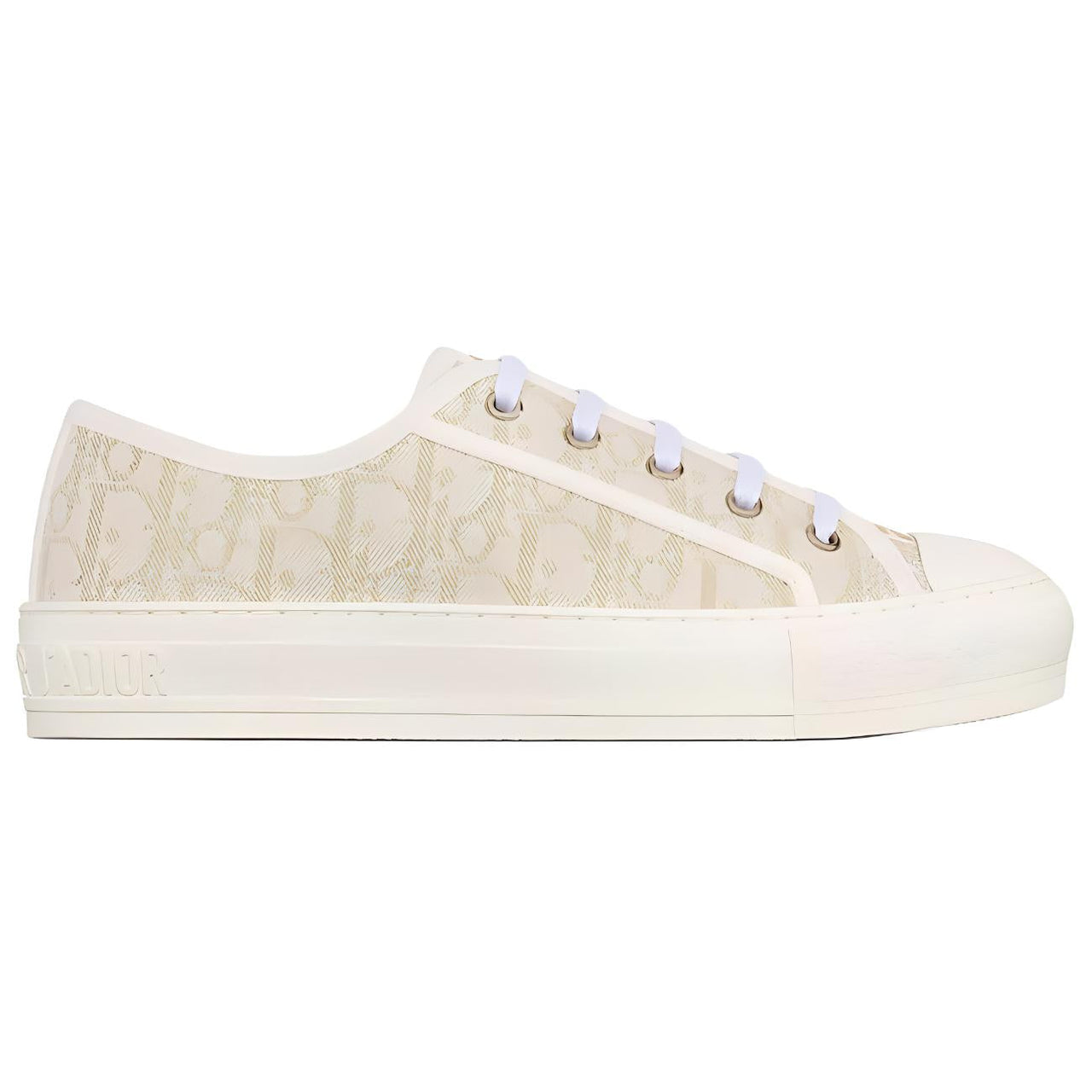 DIOR Walk'n'Dior Platform Shoes Low Top Skateboard Shoes Women's White Gold