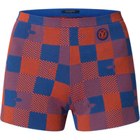 LOUIS VUITTON Pop Monogram Damier Knit Mini Shorts Casual Shorts Women's Blue
