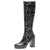 CHANEL Knee-high Boots Women's Black
