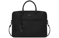 SAINT LAURENT SAC DE JOUR Grained Leather Portable One Shoulder Crossbody Briefcases Regular Men's Black