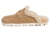 MIU MIU Penny Closed Toe Slippers Women's Brown