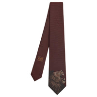 HERMES Mulberry Silk Ties Men's Bordeaux Red