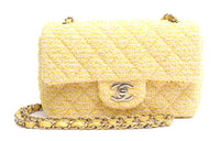 CHANEL Classic Flap CF Tweed Shoulder Bag Crossbody Bag Regular Women's Yellow