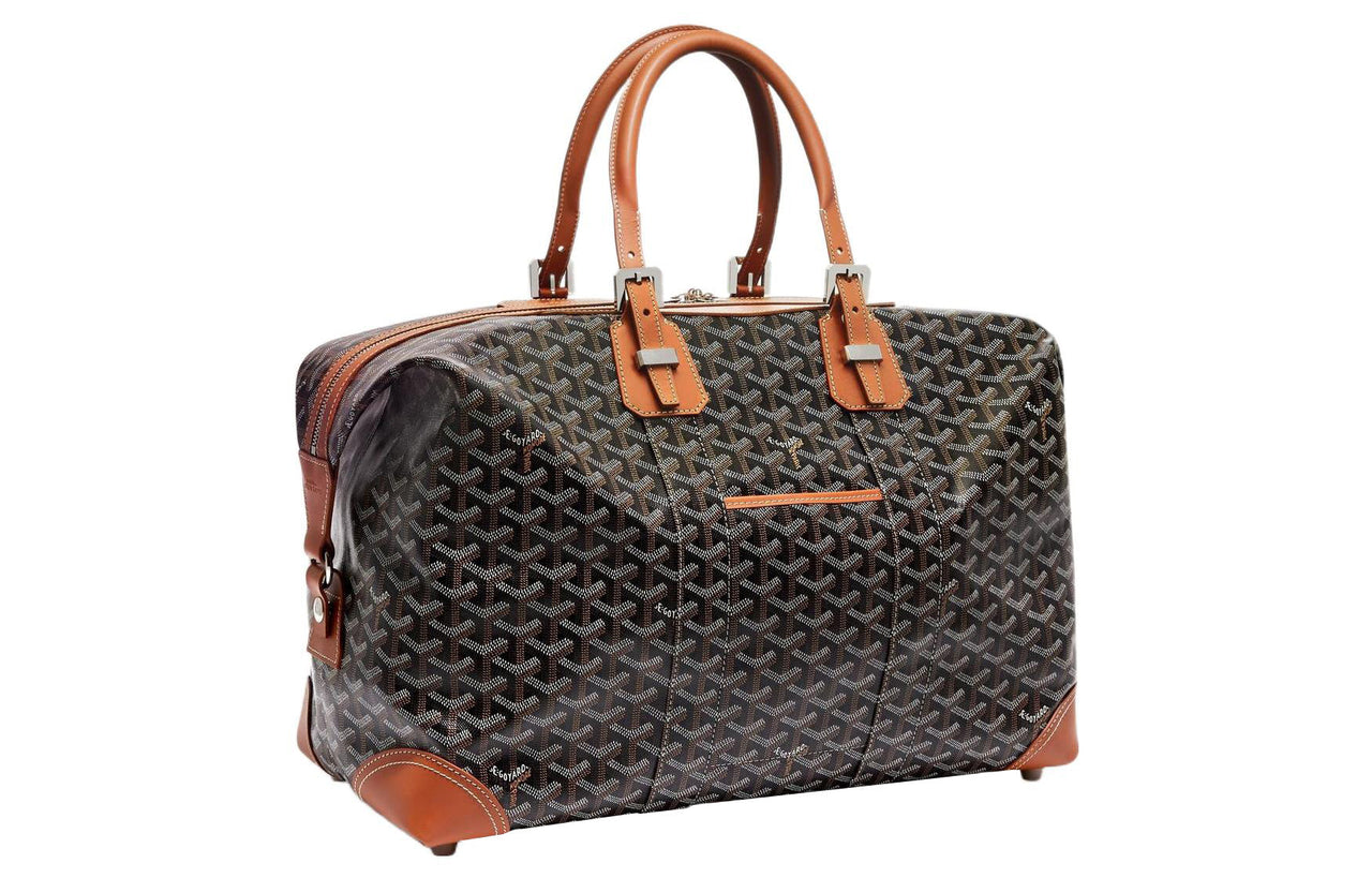 GOYARD Bowling Canvas With Leather Shoulder Bag, Crossbody Bag, Handbag, Travel Bag Unisex Brown