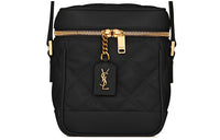 SAINT LAURENT Quilting Grain Embossed Leather Box Bag, Crossbody Bag, Shoulder Bag Women's Black