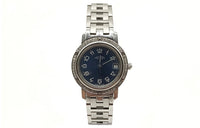 HERMES Clipper Collection Wrist Watch Quartz Movement Alloy Strap 24mm Blue Dial Unisex