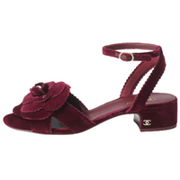 CHANEL 24B Strap Sandals 3.5cm Women's Red