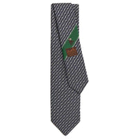 HERMES Mulberry Silk Ties Men's Marine Blue/White