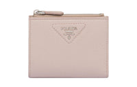 PRADA Leather Wallet Trumpets Women's Light Pink