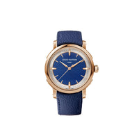 LOUIS VUITTON Wrist Watch Automatic Mechanical Movement Cowhide Strap 39mm Blue Dial Unisex