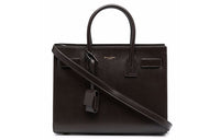 SAINT LAURENT Cow Leather Handbag Small Size Women's Red Brown