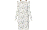 LOUIS VUITTON Floral Print Eyelet Strap Dress