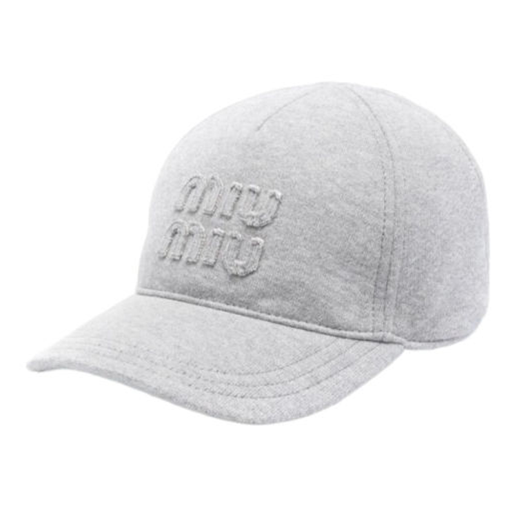 MIU MIU Cotton Baseball Caps Women's Gray