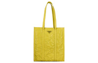 PRADA Leather Tote Bag Shopping Bag Shoulder Bag Handbag Small Size Women's Yellow