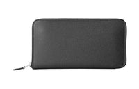 HERMES Epsom Calfskin Wallet Unisex Noir Black