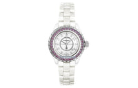 CHANEL J12 Collection Wrist Watch Quartz Movement Ceramic Strap White Dial Women's H2010