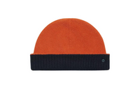 HERMES Cashmere Rubber Beanies Men's Orange/Blue